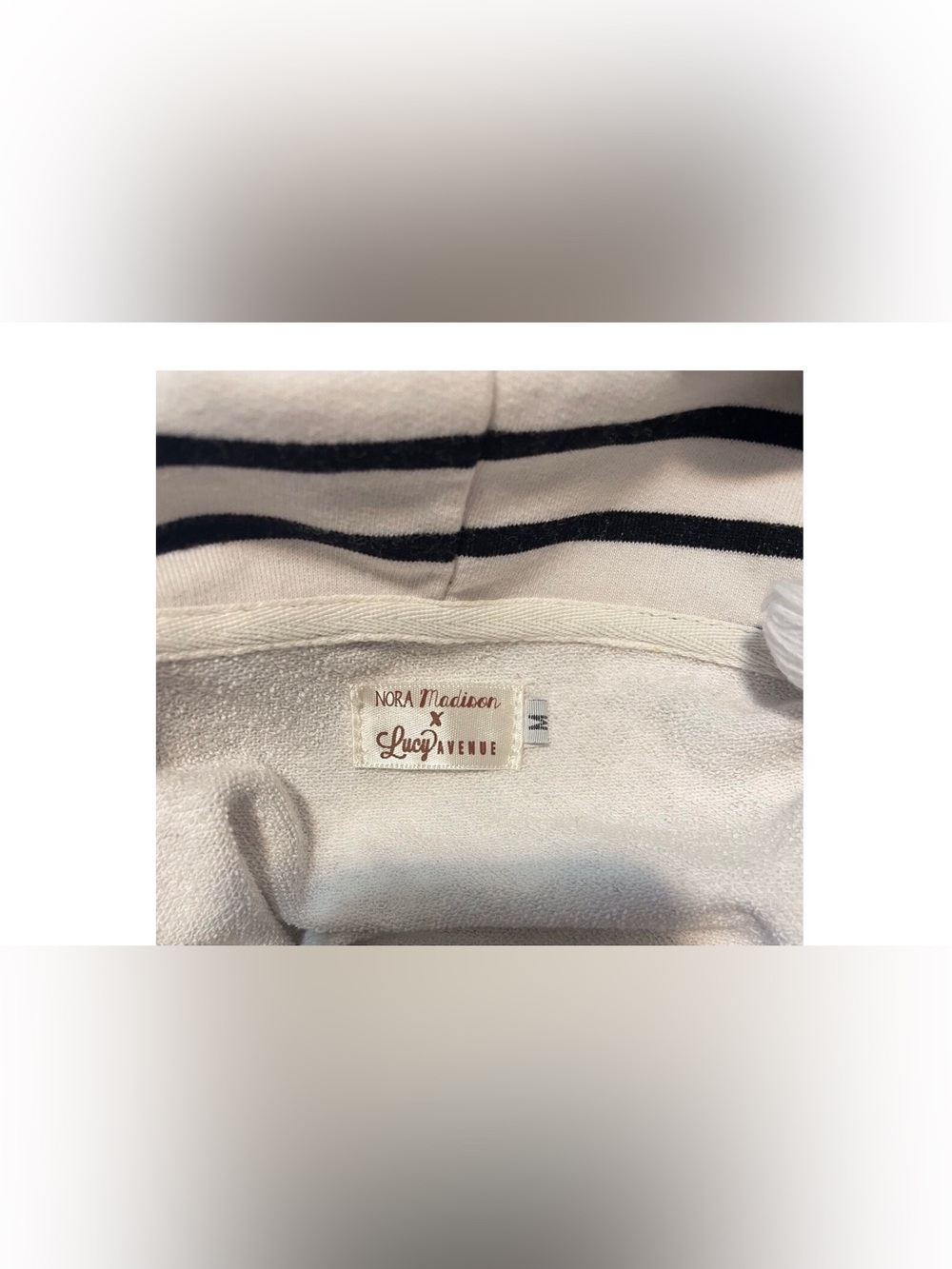 Nora Madison x Lucy Avenue Solid Striped Long Sleeves  Gray Women’s Hoodie, M - Picture 5 of 13
